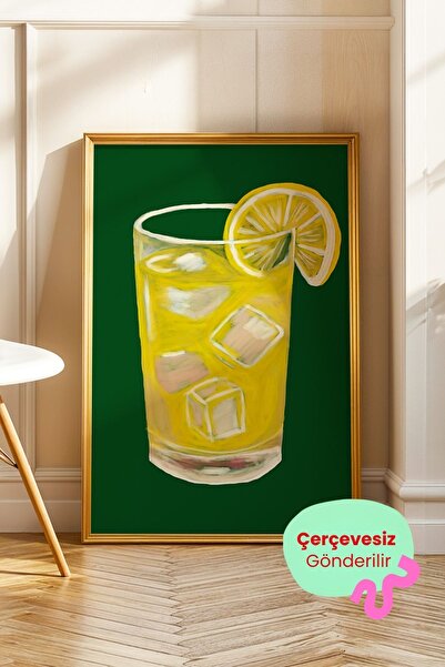 ArtDropsco Limonata Tablo Modern Mutfak Poster Yaz Temalı İçecek Duvar Dekoru...