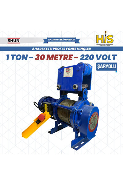 Shun 1000 Kg Profesyonel Vinç 220 Volt 30 Metre