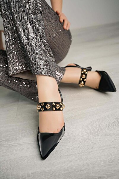 Nesil Shoes Fls 660 crne satenske cipele - 9cm štikle ženske Sandale i