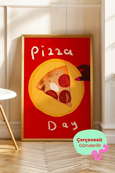 ArtDropsco Pizza Temalı Tablo Modern Poster Mutfak Duvar Dekoru Çerçevesiz