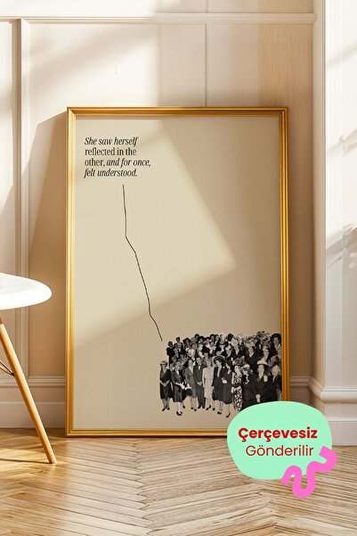 ArtDropsco Kadın Temalı Yazılı Tablo Minimal Kolaj Poster Modern Duvar Dekoru...
