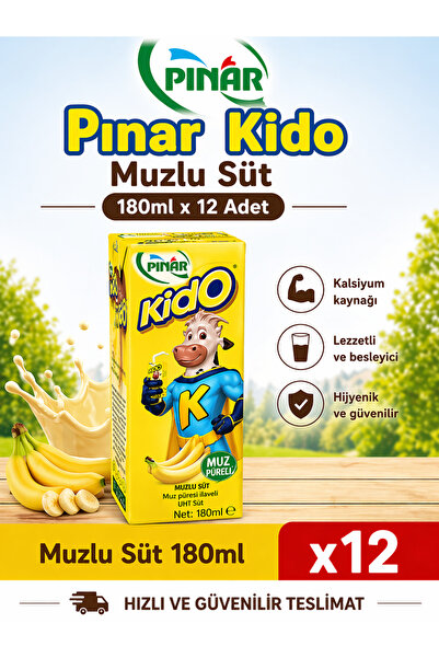 Pınar Muzlu Süt 180ml x 12 adet