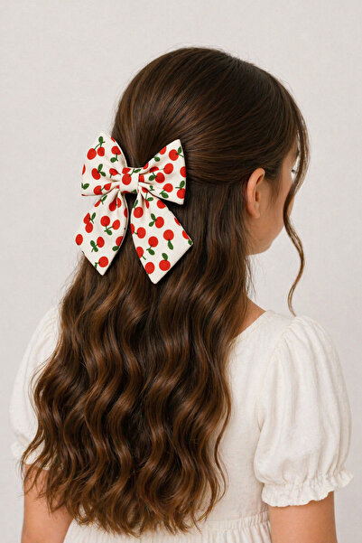 MakeWell Λευκό Χρώμα Κλιπ Φιόγκος Πόρπη με Φιγούρα Φράουλα Κεράσι Καρπούζι