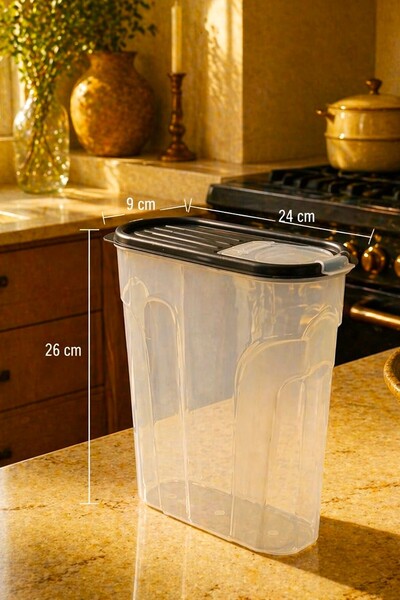 SWENCRAFT 6 Adet GRİ 4 Litre Sızdırmaz Erzak Bakliyat Kiler Box Saklama Kabı 6 'lı Set Lüks Şık Kutu Gri