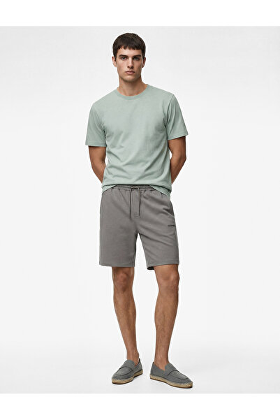 Koton Βαμβακερό σορτς βερμούδα με λεπτομέρεια τσέπης, δετό στη μέση και με στ...