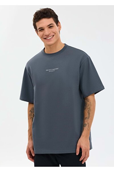 SKECHERS S231094 M Γραφικό T-Shirt με Ανακλαστικό Λογότυπο Oversize Ανδρικό Μ...
