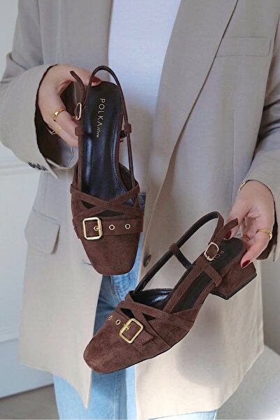 POLKA STORE Γυναικεία παπούτσια Bobby Buckle με ανοιχτή πλάτη, χιαστί λουράκι...