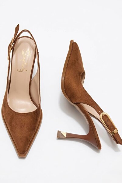 simplicity Παπούτσια με τακούνι από καστόρι με μυτερή μύτη και χοντρή σόλα, μ...