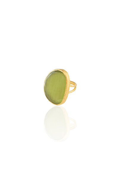 Design by Kadir Kadir Jewellery 22 Ayar Altın Kaplama Kadın Fosil Taşlı Yüzük