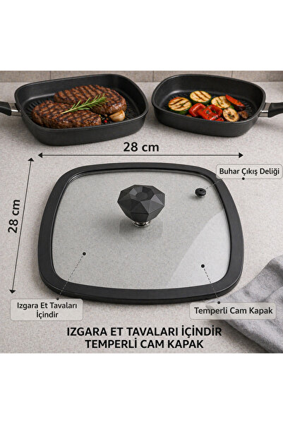 arcaK2 Diamond Kare 28X28 Silikon Cam Kapak ve Elmas Kulp