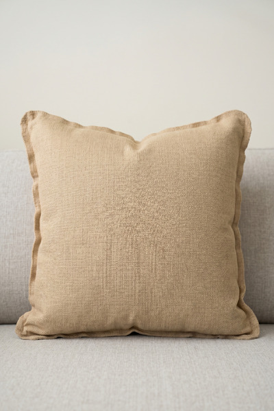Jungolica Pet Products 2 Pieces Overlock Stitched Linen Cushion Cover 40X40 c...