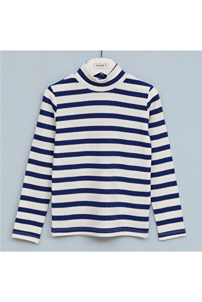 WANEX Κοριτσίστικο μακρυμάνικο λεπτό φούτερ - 32354 - Λευκό - Ναυτικό μπλε