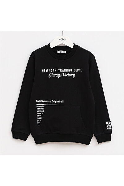 WANEX Φούτερ για αγόρια με λαιμόκοψη ποδηλάτου, μακρυμάνικο και χοντρό - 16015