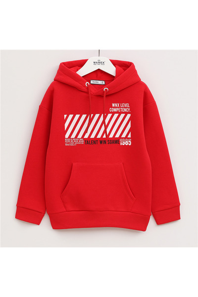 WANEX Φούτερ για αγόρια χωρίς ρίγες, με μακριά μανίκια και χοντρή κουκούλα - ...