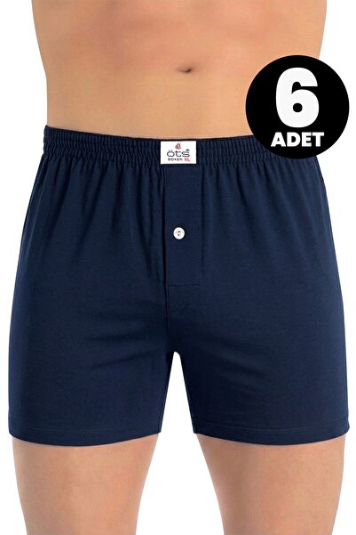 Öts 6-Pack Men's Boxers with Buttons, Single Jersey Fabric (100% Cotton)