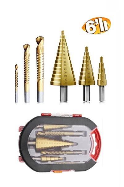FREED TOOLS 6lı Set Kutulu Paslanmaz Kademeli Matkap Ucu Sac Delme Ucu
