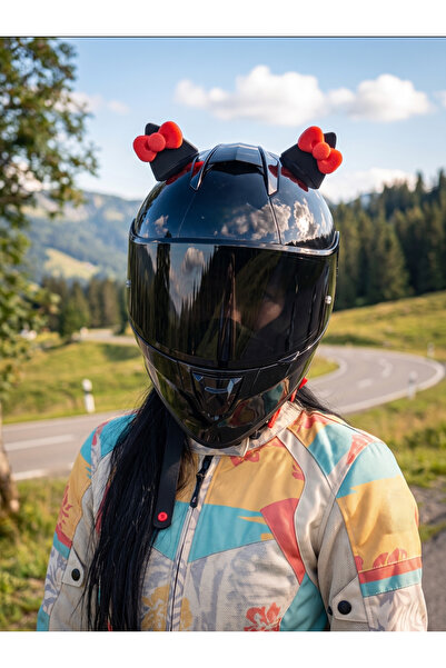 3dfabrick Kask süsü -Motor & Motosiklet Pembe Fiyonklu Siyah Kedi Kulak Kask ...