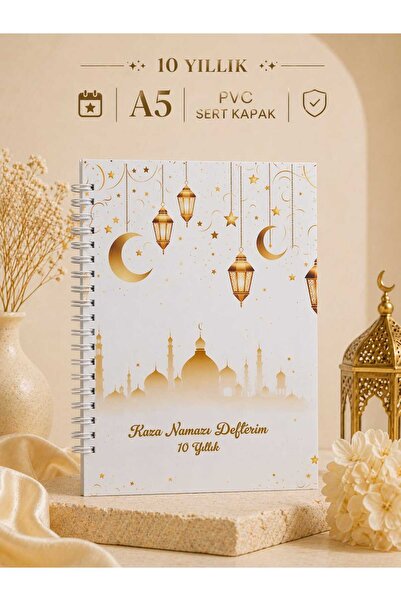 ETİKETİM Kaza Namazı Defteri Gold 10 YILLIK-A5 BOYUTU-SPİRALLİ