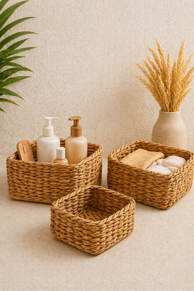 KaiHome Hasır 3Lü Kare Düzenleyici/Sepet/Organizer