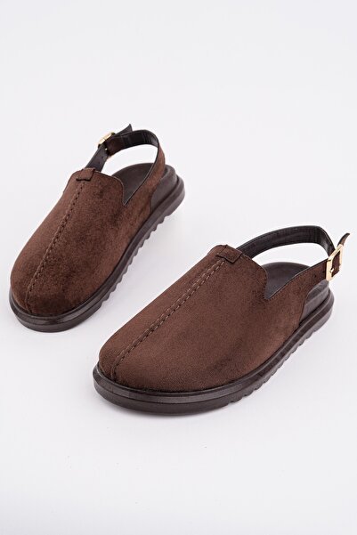 MUGGO BUCKLE Δερμάτινα σουέτ γυναικεία σανδάλια με ρυθμιζόμενη πόρπη, καθημερ...