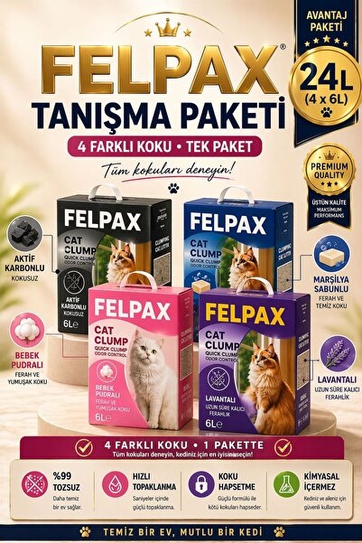 Premium Hızlı Topaklanan Kedi Kumu Tanışma Paketi 6 Lt x 4 Adet
