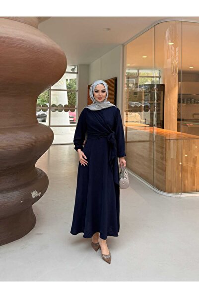 butik hira Ασύμμετρο υφασμάτινο φόρεμα από ύφασμα Ayrobin με δέσιμο στο πλάι