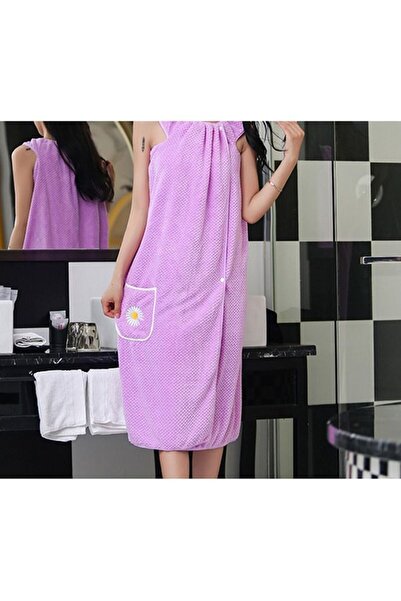 Arabest Women's Bath Towel Robe,Soft Coral Fleece,Quick-Drying,Purple,for Spa...
