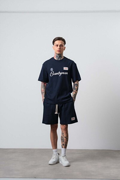 Respire Ανδρικό σετ μπλουζάκι και σορτς Countryman με κέντημα, σε κανονική εφ...