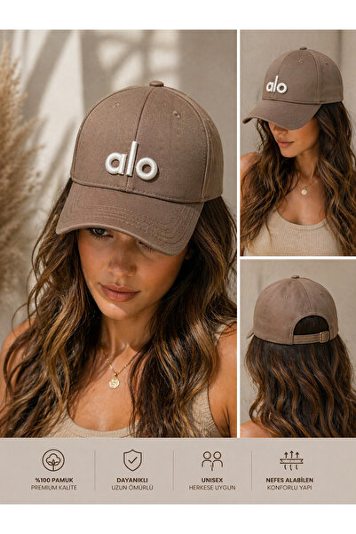 ÖNDER MODA Kadın Nakışlı Unisex Şapka Spor Basketball Cap - Kahverengi