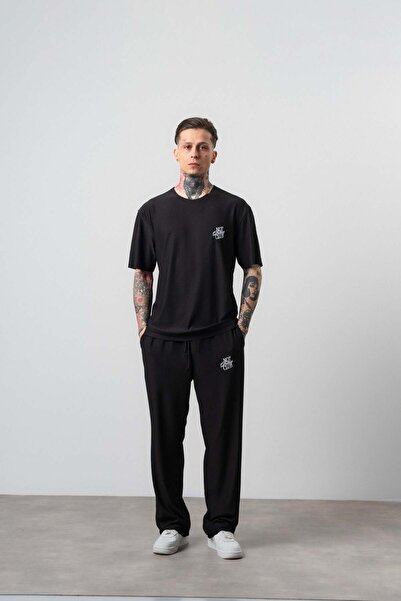 Respire Ανδρικό μπλουζάκι με στάμπα Not Today και παντελόνι σετ μαύρο