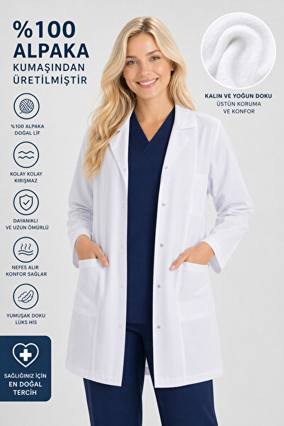 Raven Uniform Μακρυμάνικο λευκό μπουφάν ποδιάς unisex με απασγειρισμένο γιακά...