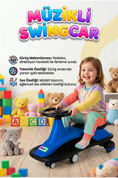 Tıfıl Toys Müzikli ve Işıklı Tekerlekli 1 Fonksiyonlu Pedalsız Eğitici Bin-Gi...