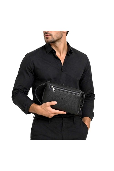 deri,se club Ανδρική τσάντα συμπλέκτη σε μαύρο χρώμα Πολυτελής τσάντα ταξιδιο...