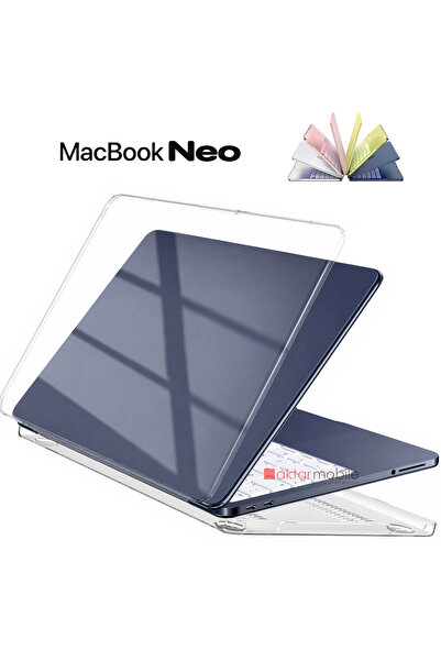 AktarMobile MacBook Neo 13 inç A3404 uyumlu Kapak Kılıf Şeffaf Parlak Koruyuc...