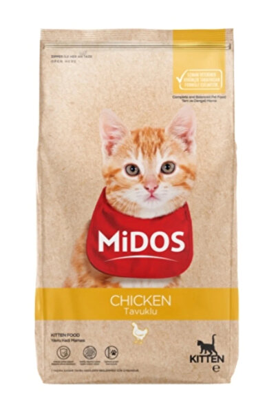 MİDOS Hrana uscata pisica junior, Midos, Premium, pui, 2 kg, crestere sanatoa...