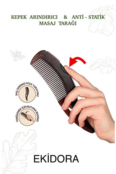 EKİDORA Βούρτσα μαλλιών για αφαίρεση πιτυρίδας και αντιστατικό μασάζ – Αυτοκα...