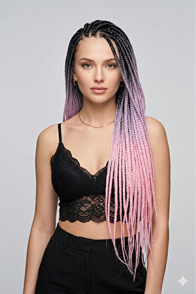 REMY HAİR Afrika Örgüsü Saç - Siyah Açık Pembe BY5 - 165gr.