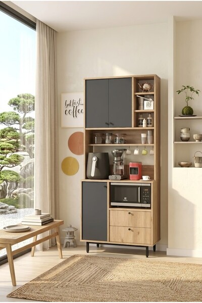 L'occi Concept Modway Serisi Modern Kahve Köşesi Dolabı - Çok Amaçlı Mutfak T...