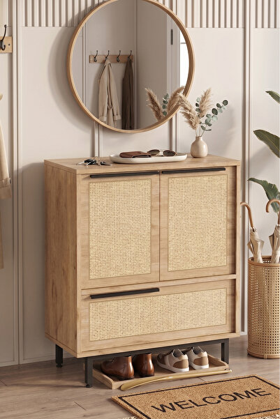 Yurudesign Ocean Ayakkabılık Çok Amaçlı Dolap 3 Kapaklı Metal Ayaklı Uv Baskı...