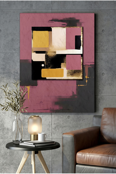 Yurudesign Art Serisi Uv Baskı Tablo Pembe 60cm*45cm AT4-W