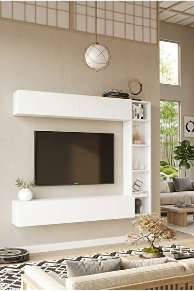 L'occi Concept Lusi Tv Ünitesi Kitaplık Duvara Monte Beyaz LU1-W