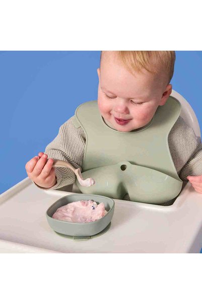 b.box Children's Food Bowl Silicone + Lid - Latte
