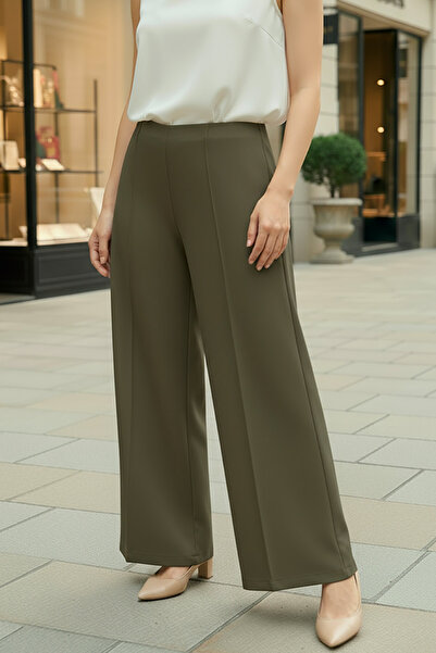 Salih Çelebi Pantaloni de scuba din Lycra 0033 - KHAKI ÎNCHIS