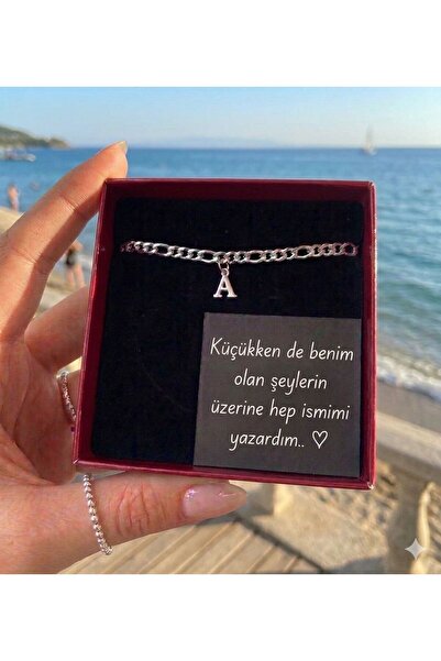 pofudukcase Baş Harfli Tek Bileklik , Harfli Kararmaz Çelik Bileklik Kişiye Ö...