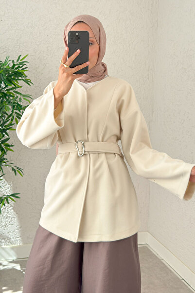 Salih Çelebi Premium Cashmere Coat 0019 - Cream