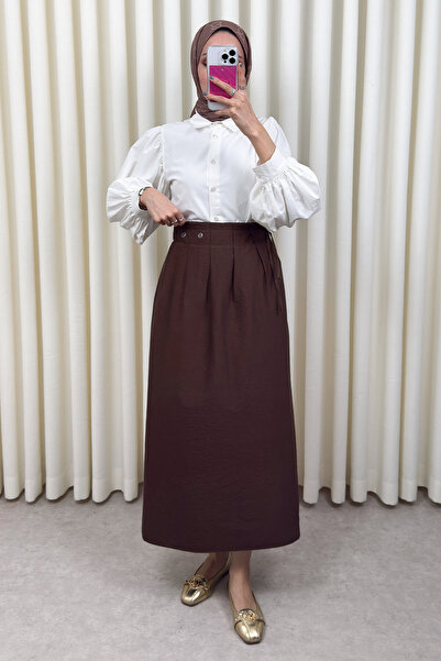 Salih Çelebi Ρυθμιζόμενη φούστα με πλαϊνά δεσίματα 0051 - ΚΑΦΕ