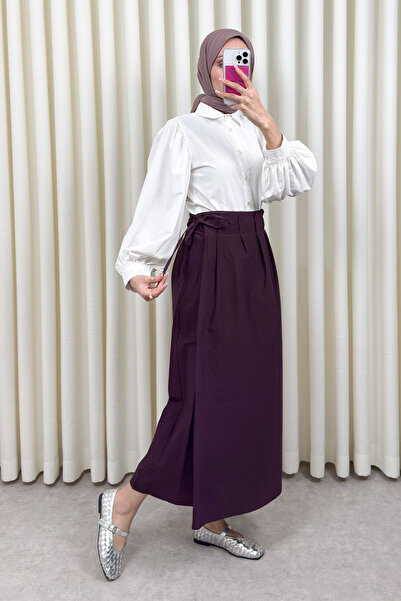 Salih Çelebi Ρυθμιζόμενη φούστα με πλαϊνά δεσίματα 0051 - MÜRDÜM