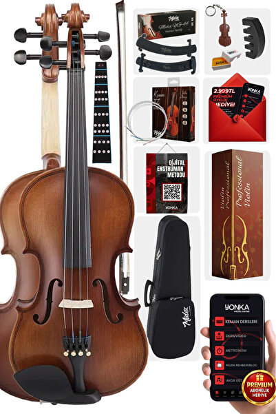 Midex Lma-544tys 1/2 Pro Keman 2/4 Çocuk Kemanı 8-10 Yaş Yastık Susturucu Yed...