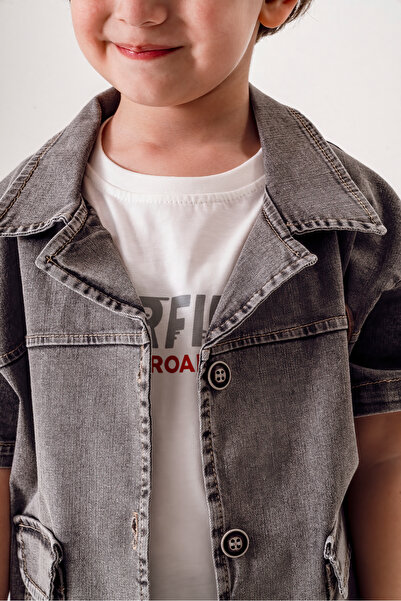 Denim Shirt Denim Shorts and T-shirt 3pcs Boys Set
