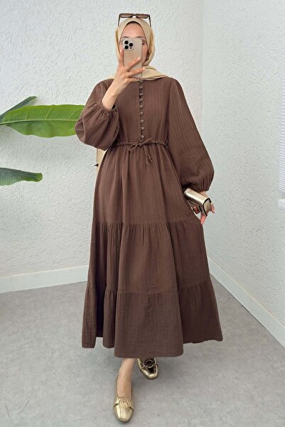 Salih Çelebi Φόρεμα Birit με λεπτομέρεια με κουμπί 2237 - ΚΑΦΕ